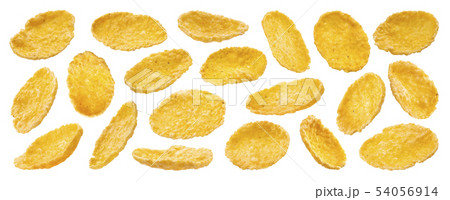 Sweet corn flakes isolated on white background, collection 54056914