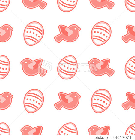 Vector seamless pattern with Easter eggs, birds 54057071