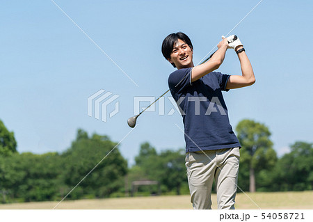 ゴルフ 男性 ゴルフコース ゴルファーイメージ ゴルフ 男性 ゴルフコース ゴルファーイメージ 54058721