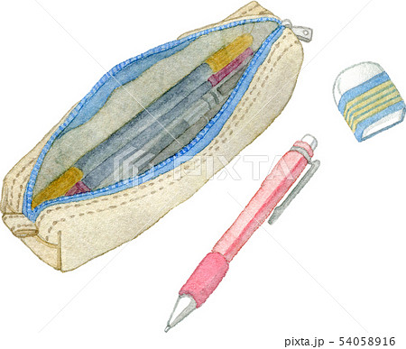 ペンケース シャーペンと消しゴムのセット2のイラスト素材