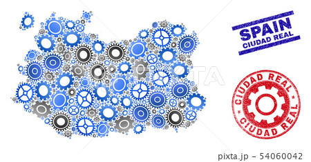 Service Mosaic Vector Ciudad Real Province Map and Grunge Seals Service Mosaic Vector Ciudad Real Province Map and Grunge Seals 54060042