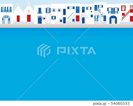 ギリシャ　街並み　エーゲ海 54060335