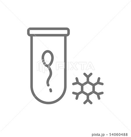 Sperm bank, spermatozoon freezing line icon. Sperm bank, spermatozoon freezing line icon. 54060488