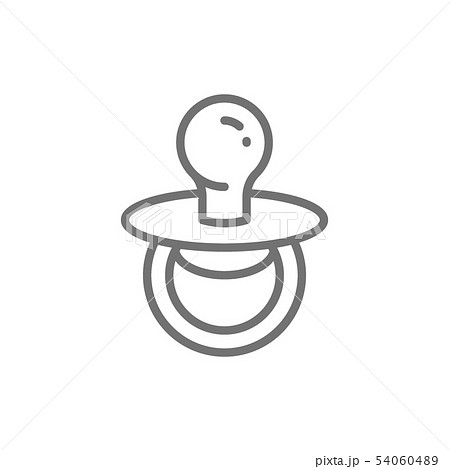 Nipple soother, baby pacifier line icon. Nipple soother, baby pacifier line icon. 54060489
