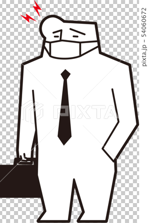 A male office worker who hurts his head with a cold 54060672