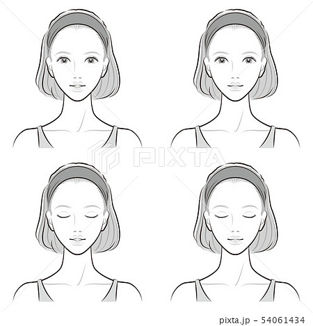 女性の表情のイラスト素材