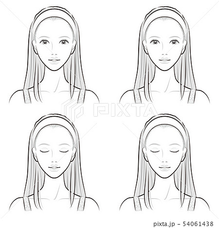 女性の表情のイラスト素材