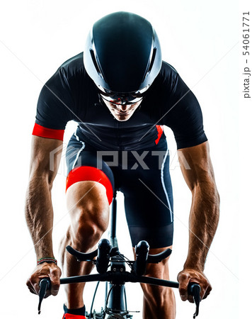 triathlete triathlon Cyclist cycling silhouette isolated white b triathlete triathlon Cyclist cycling silhouette isolated white b 54061771