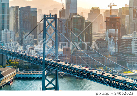 Aerial view of the Bay Bridge in San Francisco 54062022