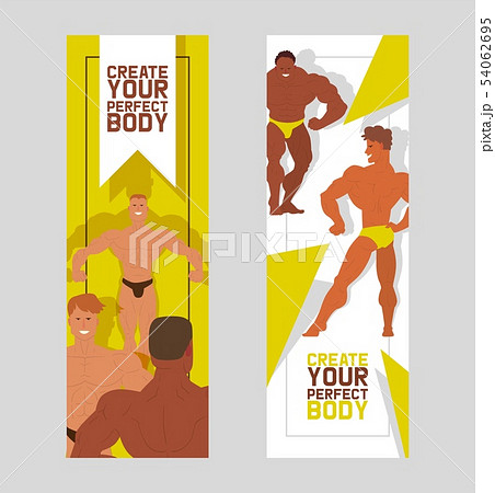 Create Your Perfect Body Set Of Banners Vector のイラスト素材