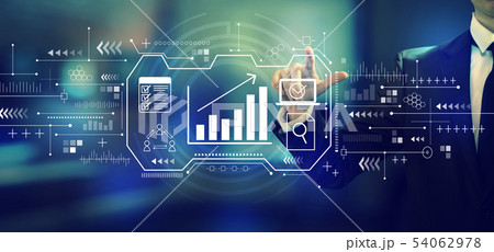 Marketing concept with a businessman 54062978