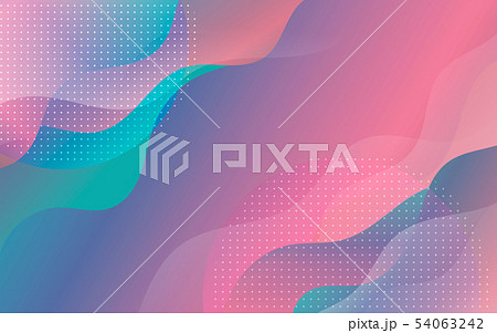 Elegant Colorful Complex Wave and circle polka dot 54063242