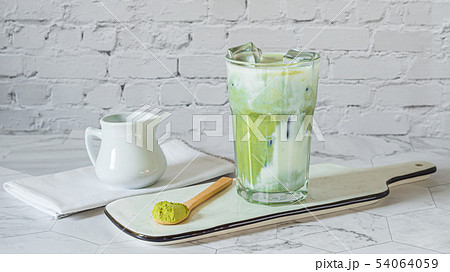 Matcha green tea latte with matcha powder Matcha green tea latte with matcha powder 54064059