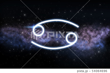 cancer zodiac sign over night sky and galaxy 54064696