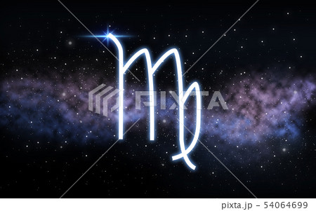 virgo zodiac sign over night sky and galaxy 54064699
