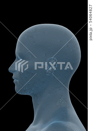 男性の頭, 人工知能, AI 54064827