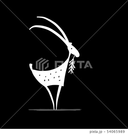 Funny goat, simple sketch for your design 54065989