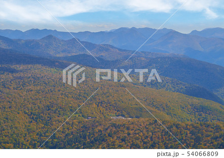 秋の尾瀬 小至仏山の山頂付近南東(鳩待峠)方面 54066809