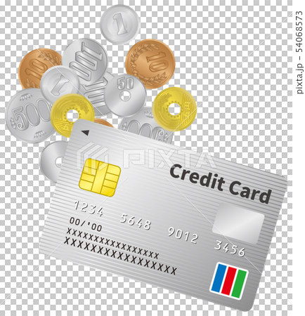 硬貨とクレジットカードのイメージイラスト 硬貨とクレジットカードのイメージイラスト 54068573
