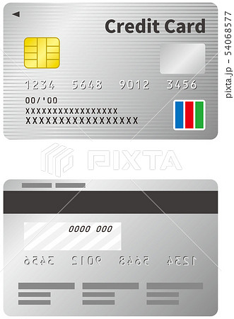 クレジットカードのイメージイラスト シルバー 表裏 のイラスト素材