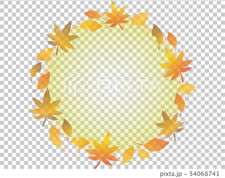 Autumn leaves frame circle - Stock Illustration [54068741] - PIXTA