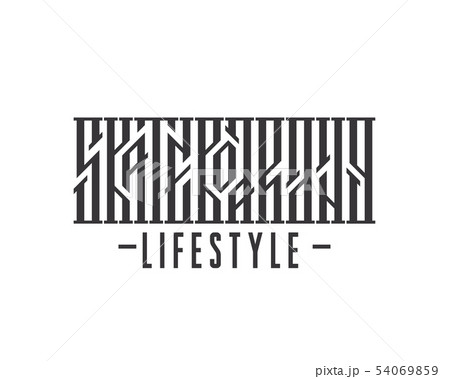 Skateboarding vector ethnic stylized typography. Urban youth lifestyle web banner template. Skateboarding vector ethnic stylized typography. Urban youth lifestyle web banner template. 54069859