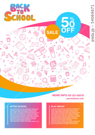 Back to school information poster design template Back to school information poster design template 54069871