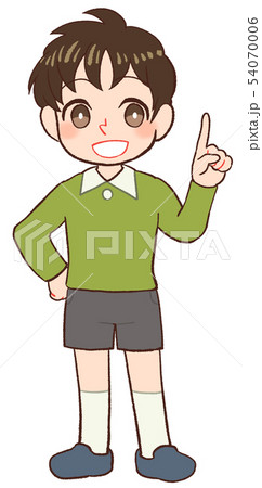 子ども　全身　指差す 54070006