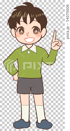 子ども　全身　指差す 54070006