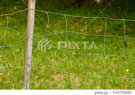 Closeup of metal fence made of thread Closeup of metal fence made of thread 54070680