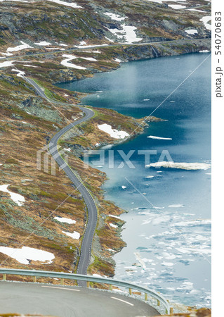 Djupvatnet lake and road to Dalsnibba mountain 54070683