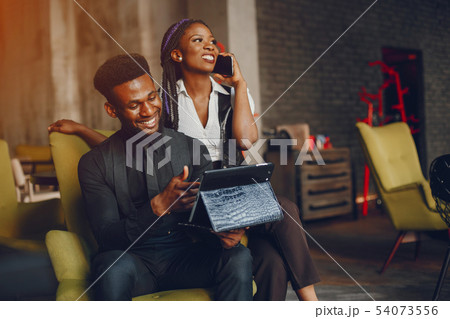 couple in a cafe 54073556