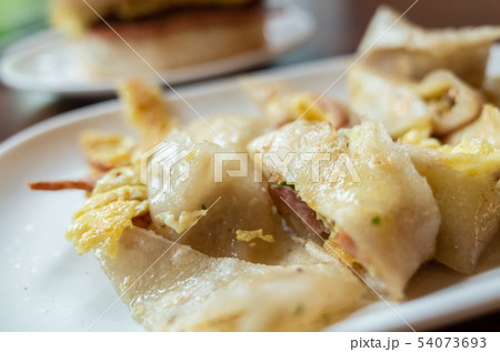 traditional breakfast of chinese omelet 54073693