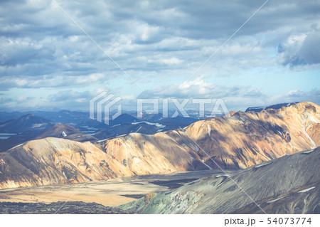 Landmannalaugar National Park - Iceland. Rainbow Landmannalaugar National Park - Iceland. Rainbow 54073774