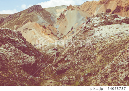Landmannalaugar National Park - Iceland. Rainbow Landmannalaugar National Park - Iceland. Rainbow 54073787