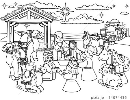 Nativity Scene Christmas Cartoon Nativity Scene Christmas Cartoon 54074456