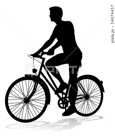 Bike Cyclist Riding Bicycle Silhouette Bike Cyclist Riding Bicycle Silhouette 54074457