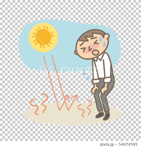 在戶外炎熱的夏季中暑男子 54074595