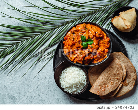 Indian food and indian cuisine dishes, copy space 54074702