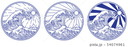 Great wave line vector illustration Great wave line vector illustration 54074961