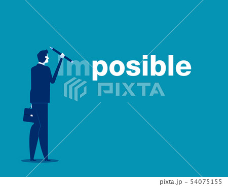 Businessman is deleting wording. Concept business 54075155