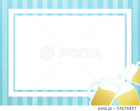 背景-ビール-乾杯-ストライプ-ブルー-フレーム 54076857