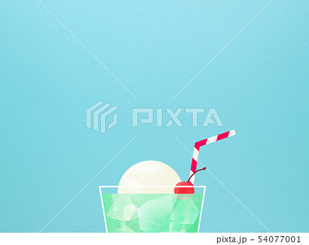 背景-夏-クリームソーダ-ブルー 54077001