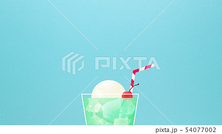 背景-夏-クリームソーダ-ブルー 背景-夏-クリームソーダ-ブルー 54077002