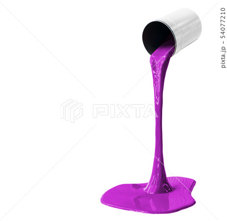 paint for coloring is poured from can isolated  54077210