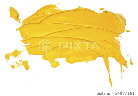 Hand drawn isolated paintbrush yellow stripe  54077361