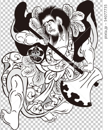 浮世絵　歌舞伎役者　その50　白黒 54077735