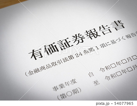 有価証券報告書　上場　証券取引所　レポート　資料　ビジネス 54077965