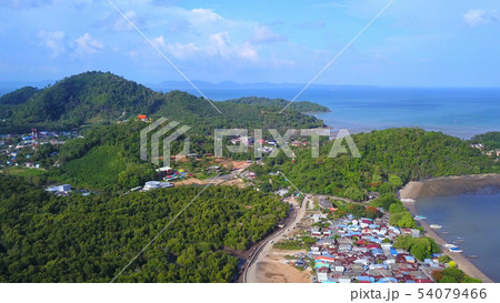 Aerial view of Thai traditional Asian fishing Aerial view of Thai traditional Asian fishing 54079466