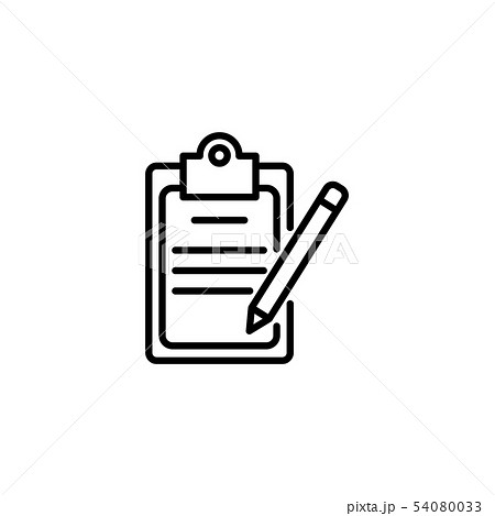 Web line icon. Checklist with pen (pencil) Web line icon. Checklist with pen (pencil) 54080033
